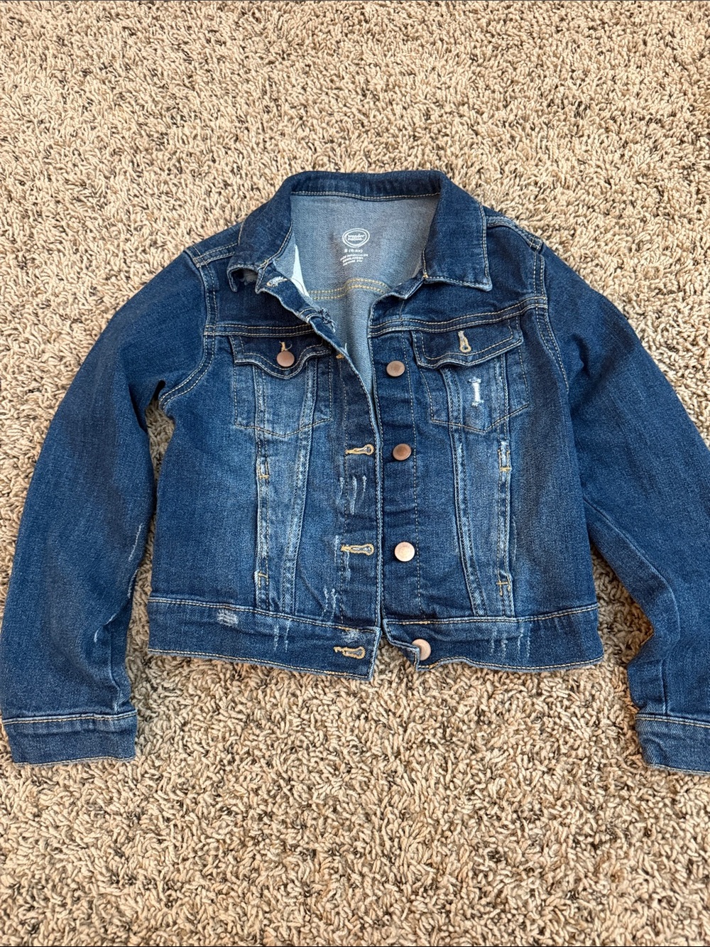 wonder nation Indigo Blue Kids Denim Jacket with Button Front